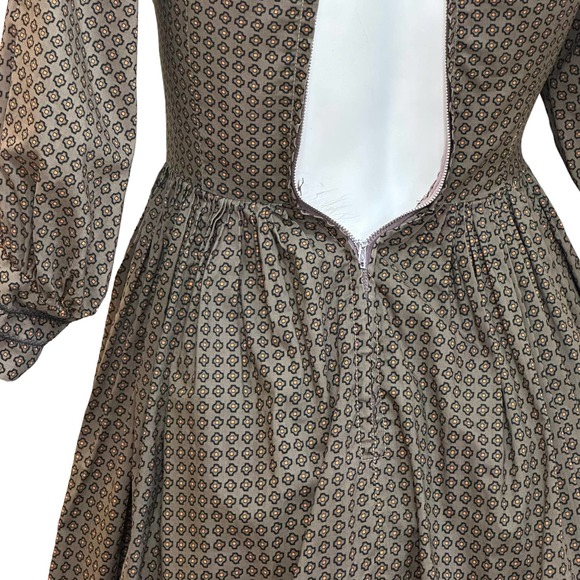 Candy Jones California 50's 60's Vintage Greyish Brown Day Dress sz XS/0 - Picture 4 of 15